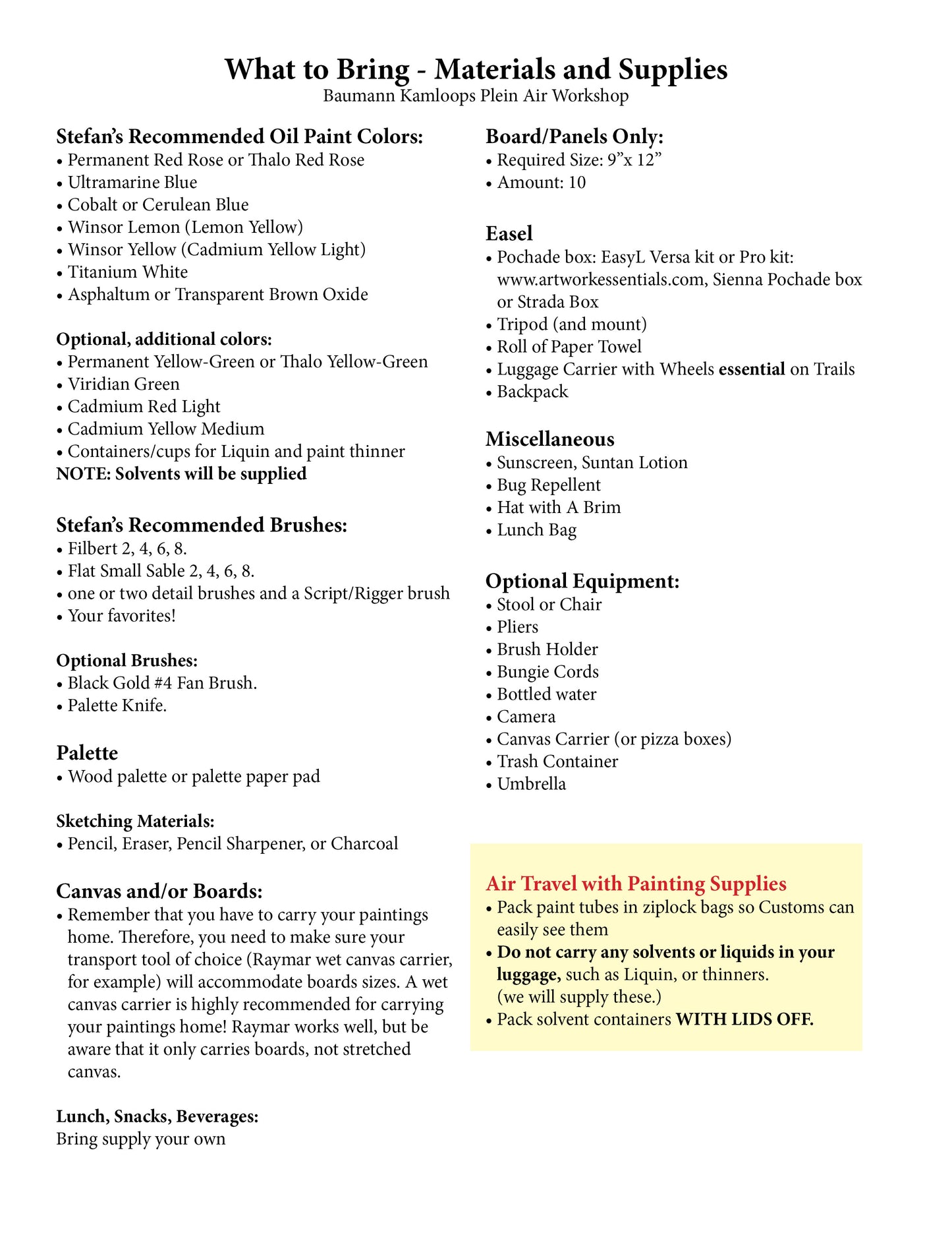 BAUMANN PLEIN AIR PAINTING WORKSHOP